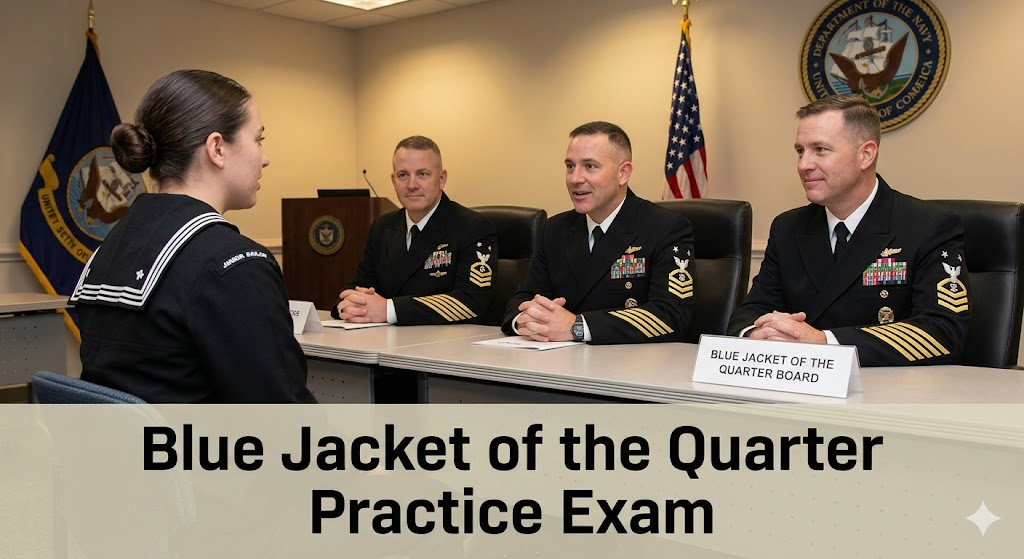 Blue Jacket of the Quarter Practice Test Banner