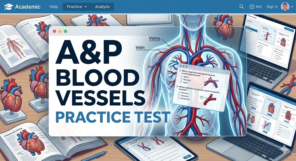 A&P Blood Vessels Practice Test Exam Banner