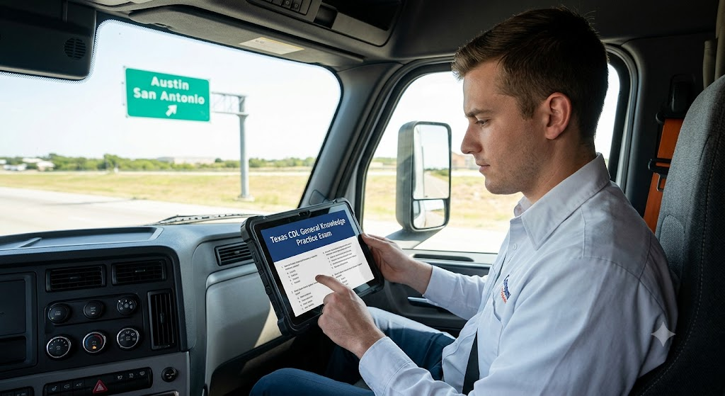 Texas CDL General Knowledge Test Simulator Banner