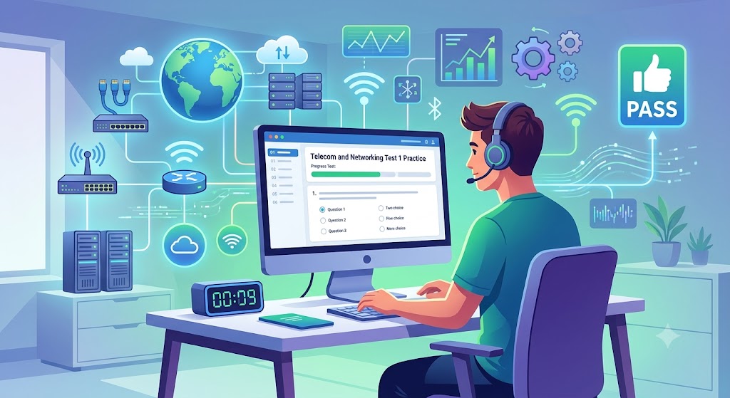 Telecom and Networking Test 1 Practice Banner