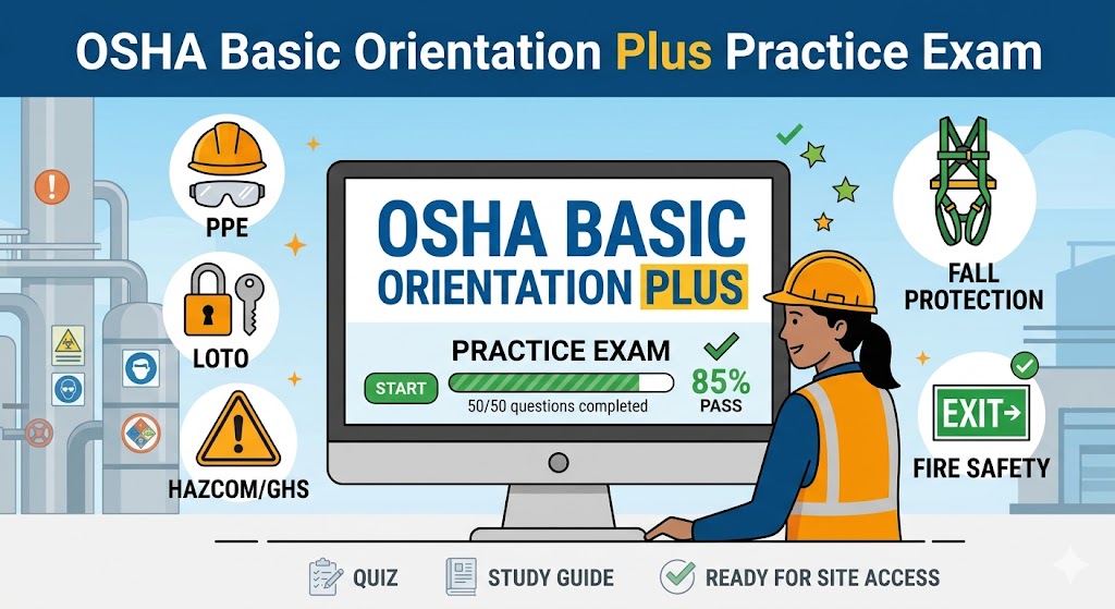 OSHA Basic Orientation Plus Practice Exam Banner