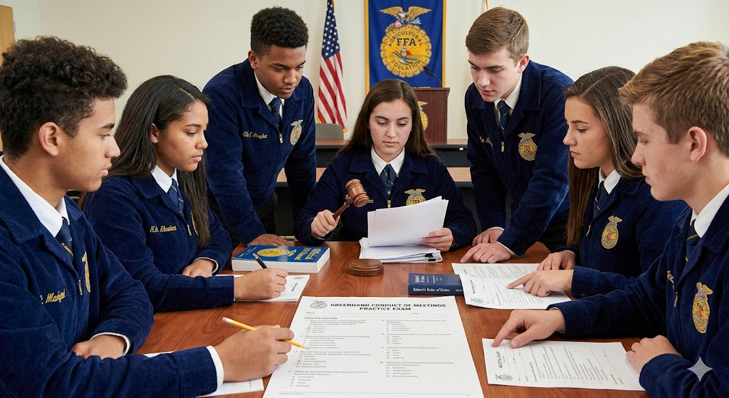 Greenhand Conduct of Meetings Practice Test Banner