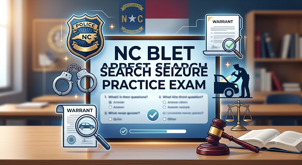 NC BLET Arrest Search and Seizure Practice Exam Banner