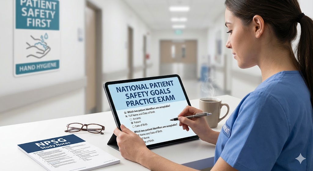 Study Guide: National Patient Safety Goals Practice Exam Banner