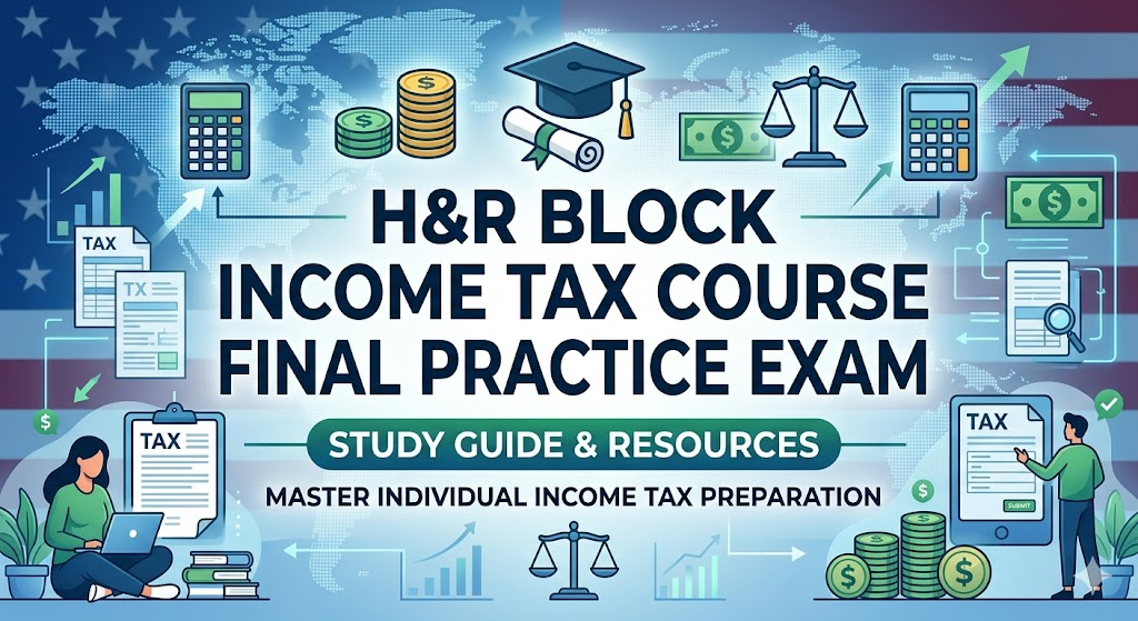 H&R Block Income Tax Practice Exam Banner
