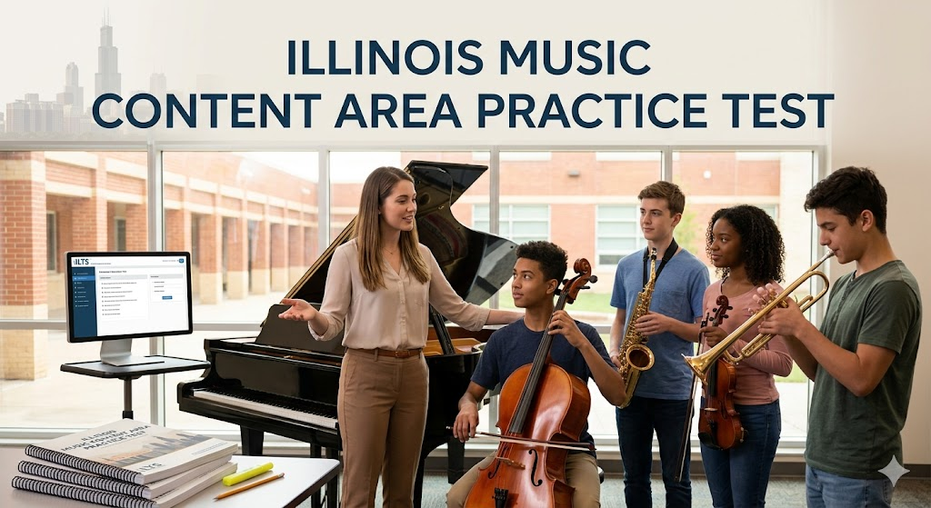 Illinois Music Content Area Practice Test Banner