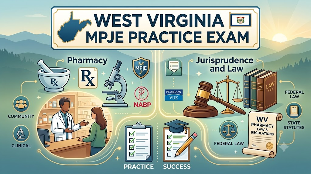 West Virginia MPJE (Pharmacy Jurisprudence) Practice Exam Banner