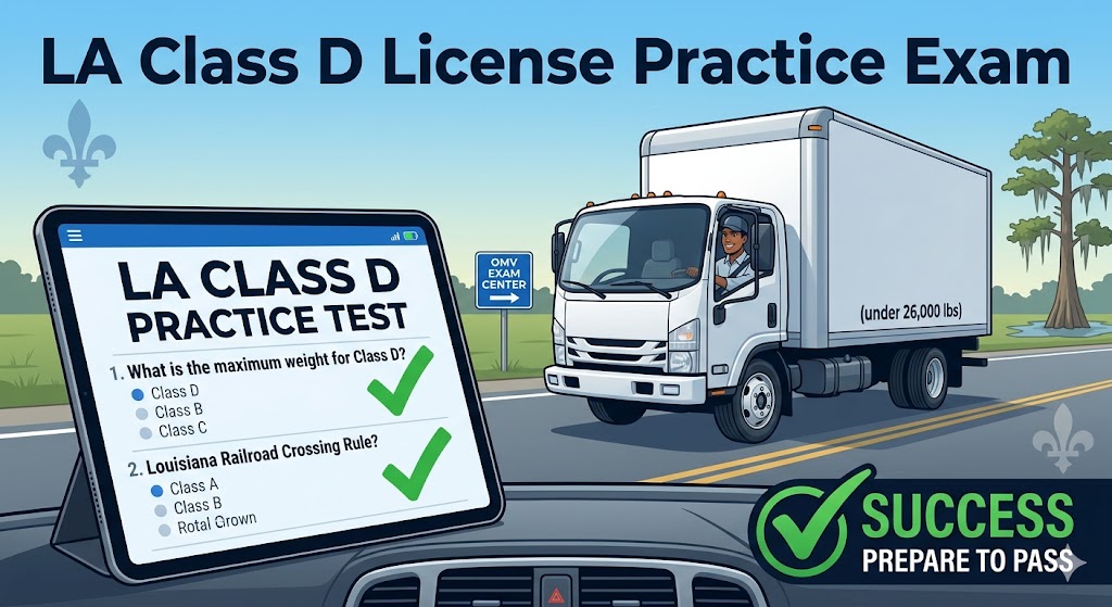 Louisiana Class D Chauffeur's License Practice Test Banner