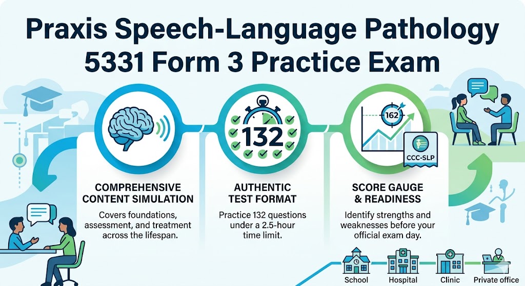 ETS Praxis Speech-Language Pathology (5331) Form 3 Practice Test Banner