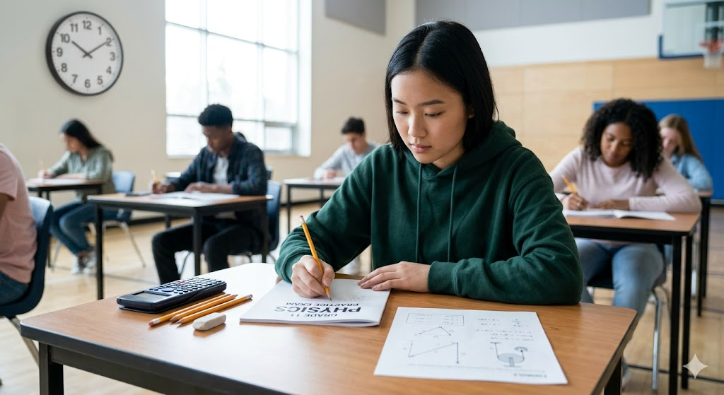 Grade 11 Physics Practice Exam Banner
