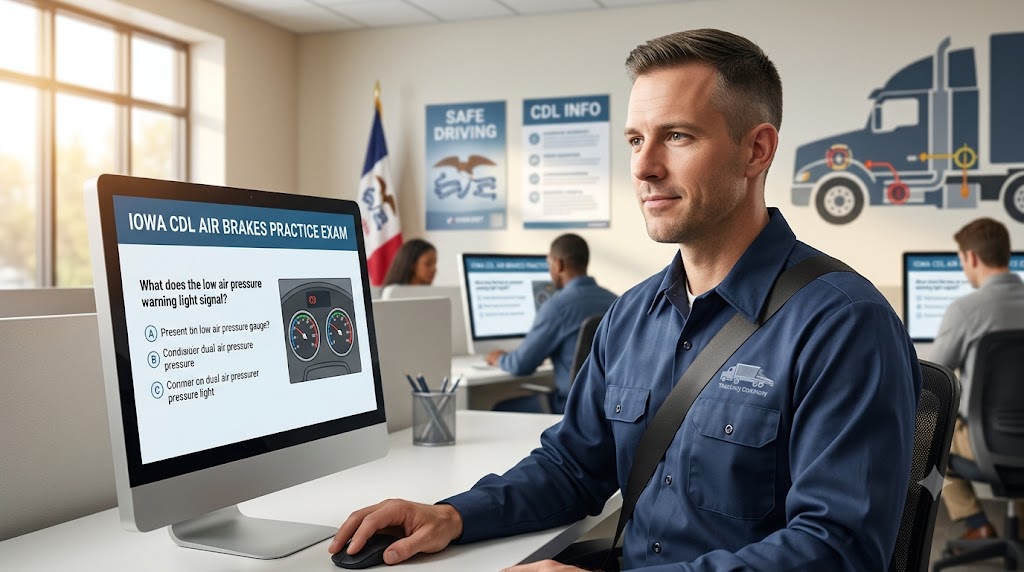 Iowa CDL Air Brakes Practice Test Banner