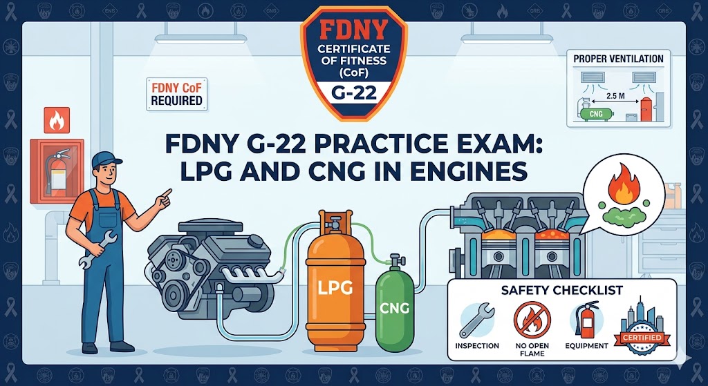 FDNY CoF – Use of LPG or CNG in Engine Fuel Systems (G-22) Practice Test Banner