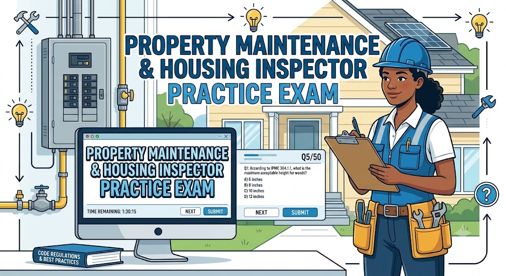 Property Maintenance and Housing Inspector Practice Exam Banner