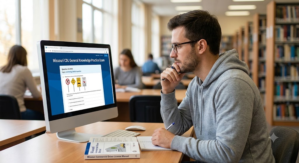 Missouri CDL General Knowledge Test Simulator Banner