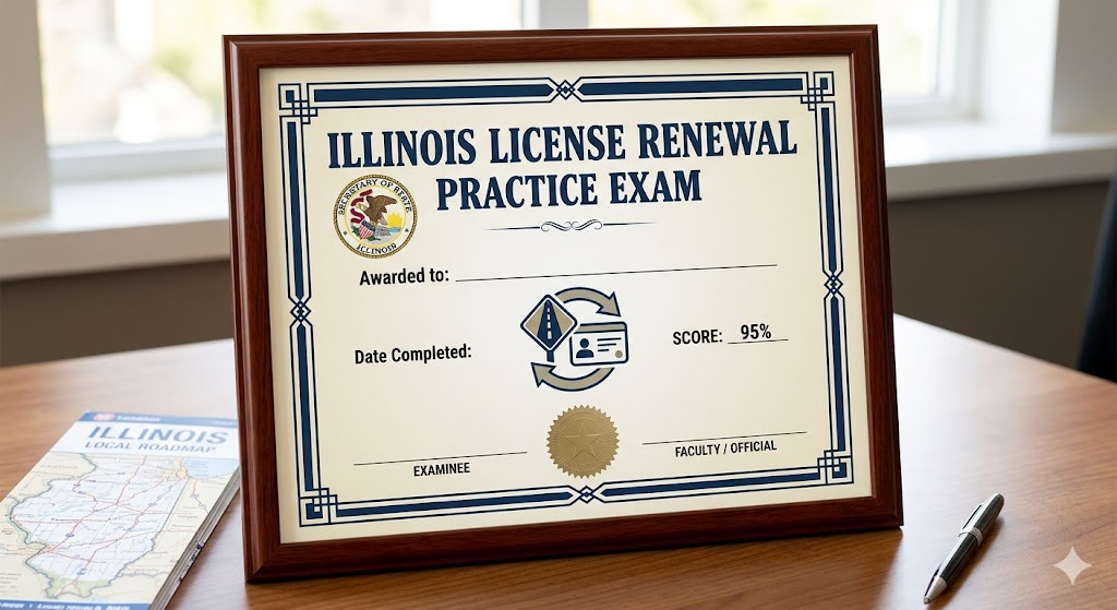 Illinois Driver's License Renewal Practice Test Banner