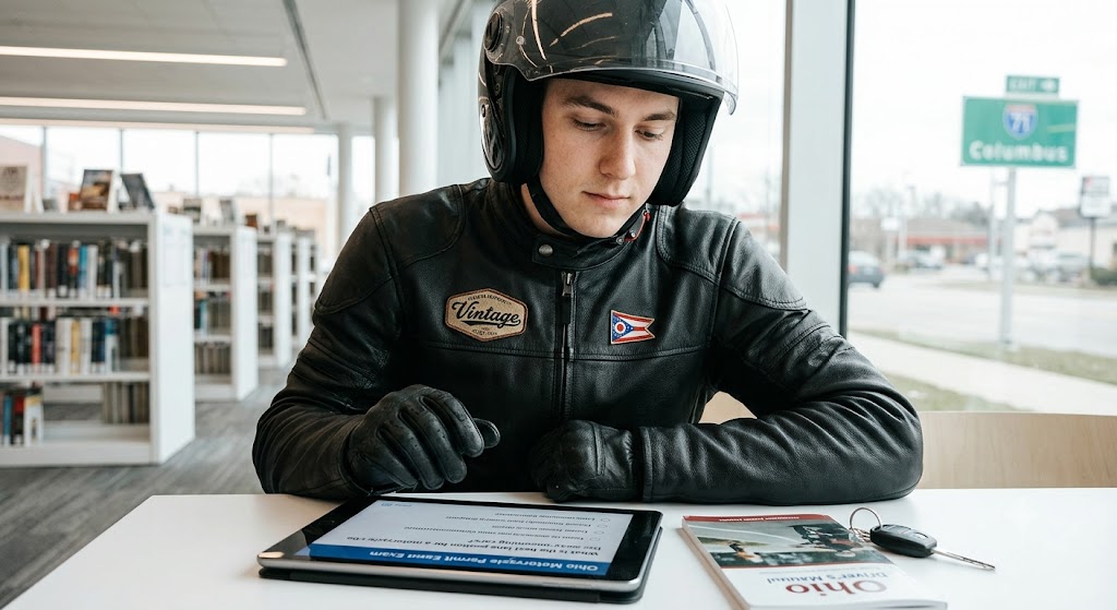 Ohio Motorcycle Permit Practice Exam Banner