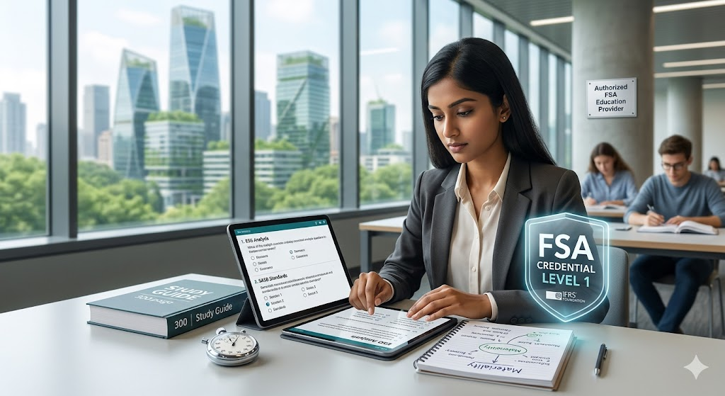 Fundamentals of Sustainability Accounting (FSA) Credential Level 1 Practice Exam Banner