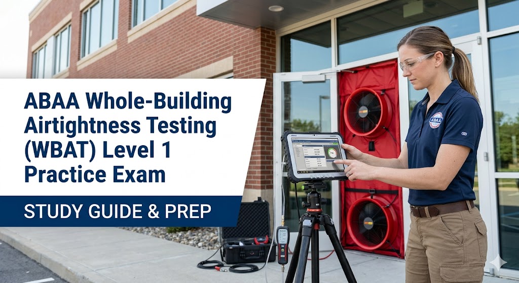 ABAA Whole-Building Airtightness Testing Level 1 Practice Exam Banner