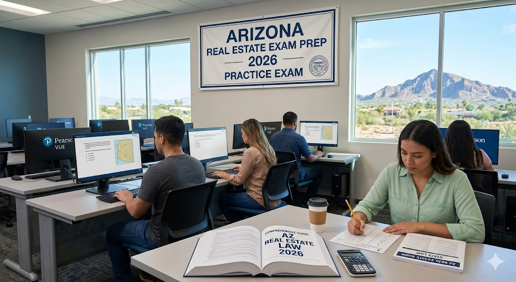 Arizona Real Estate Exam Prep 2026 | Real Estate Practice Questions Banner