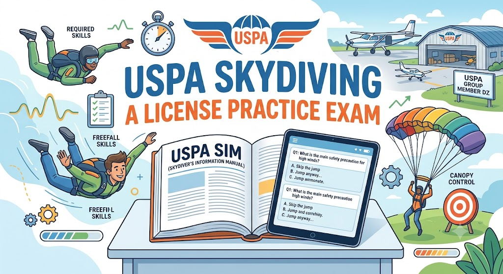 USPA Skydiving A License Practice Exam Banner