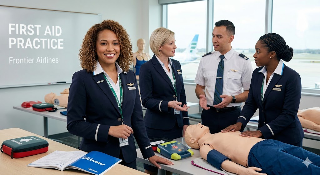 Frontier Airlines First Aid Practice Exam Banner