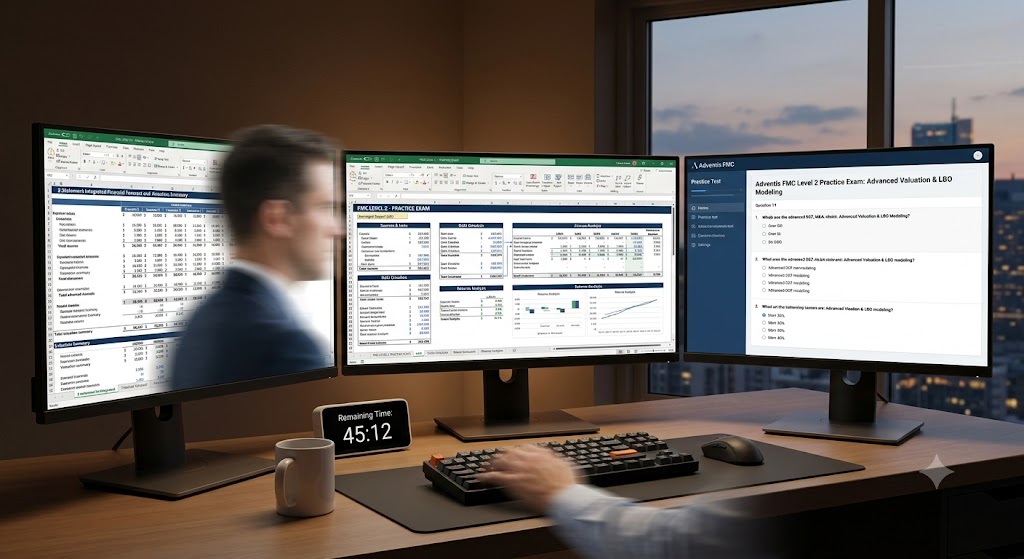 Adventis Financial Modeling Certification (FMC) Level 2 Practice Test Banner