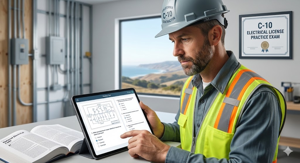 California Electrical Contractor (C-10) License Practice Exam Banner