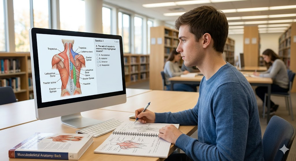 Back Muscles – Origin, Insertion, Action & Innervation Practice Test Banner