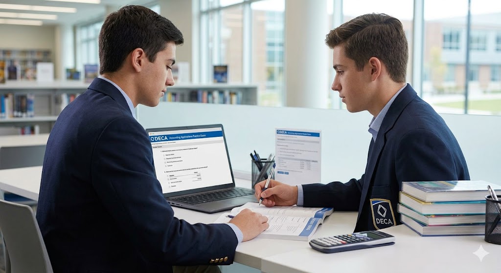 DECA Accounting Applications Practice Exam Banner