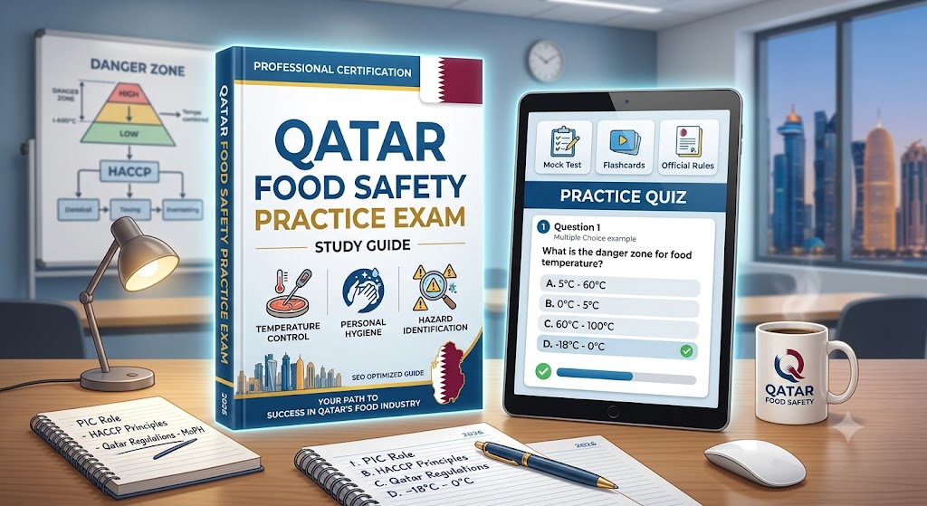 Food Safety Practice Test & Exam Prep | Qatar Banner