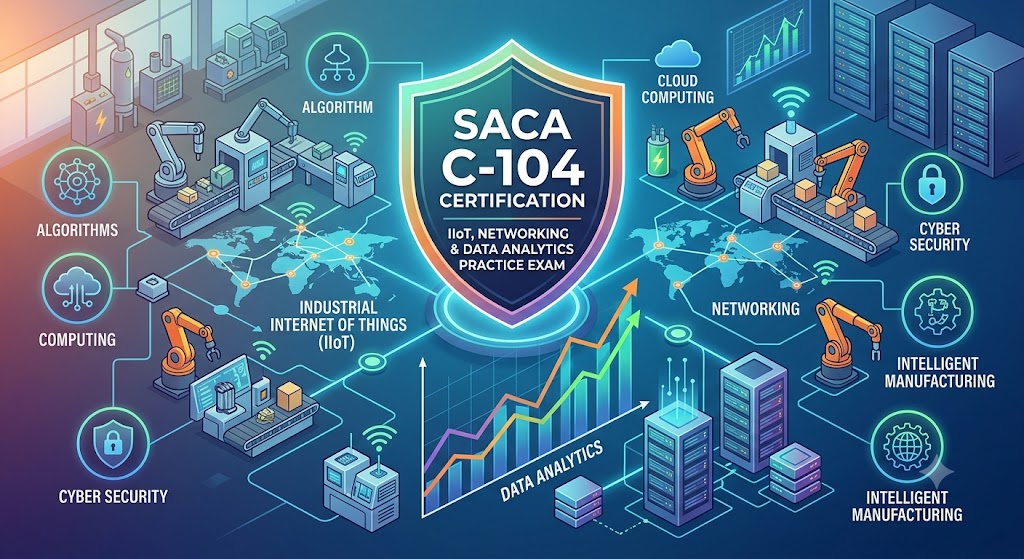 SACA Certified Industry 4.0 Associate IV - IIoT, Networking & Data Analytics (C-104) Practice Exam Banner
