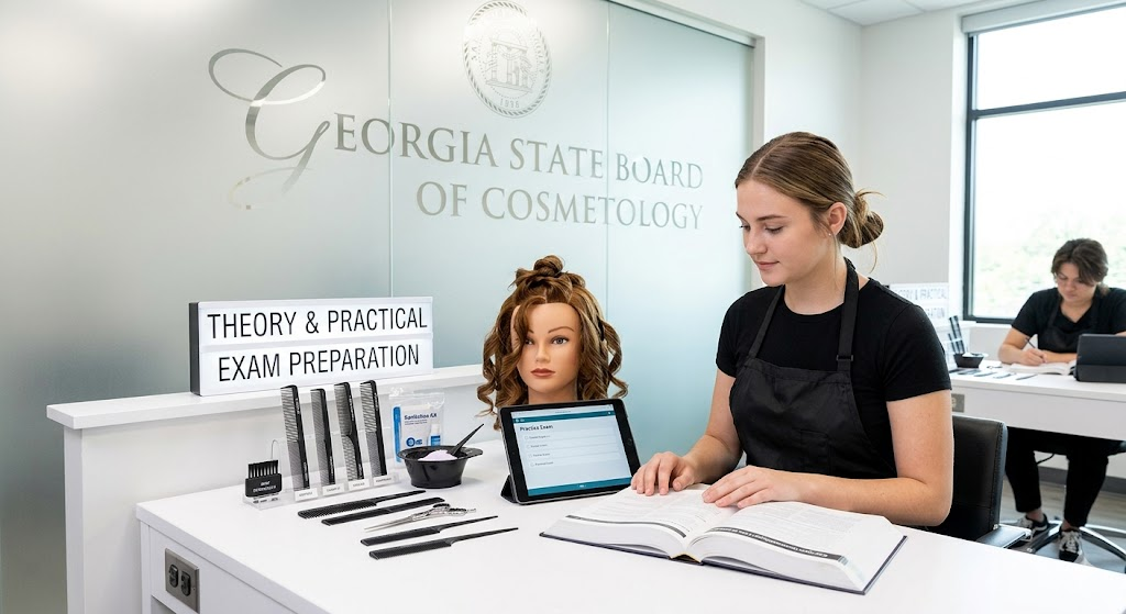 Georgia Cosmetologist License Practice Exam Banner