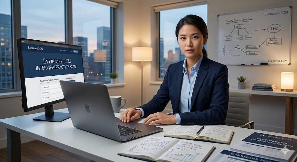 Evercore Equity Capital Markets (ECM) Interview Practice Test Banner