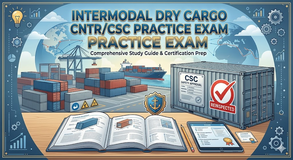 Intermodal Dry Cargo CNTR/CSC Reinspection Certifier Practice Test Banner