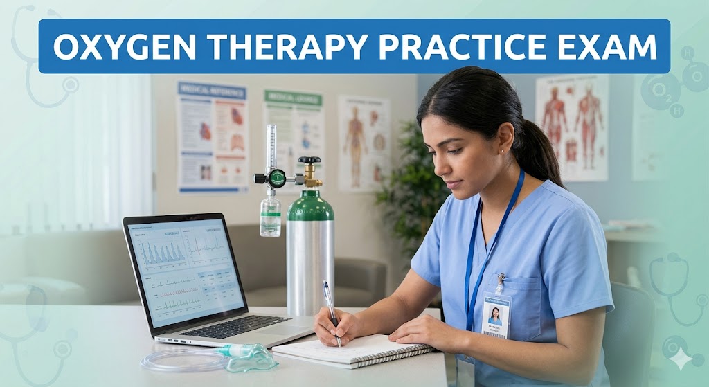 Oxygen Therapy Practice Exam Banner