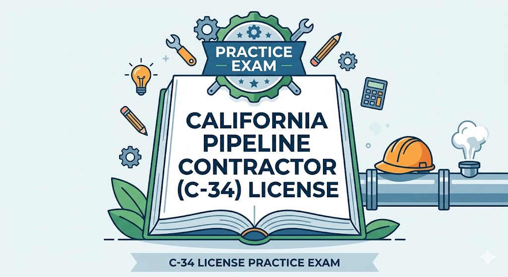 California Pipeline Contractor (C-34 License) Practice Exam Banner