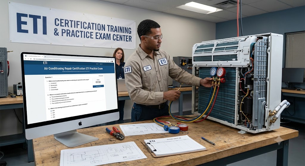 Air Conditioning Repair Certification (ETI) Practice Exam Banner