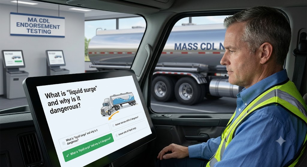 Massachusetts CDL Tanker Practice Test Banner