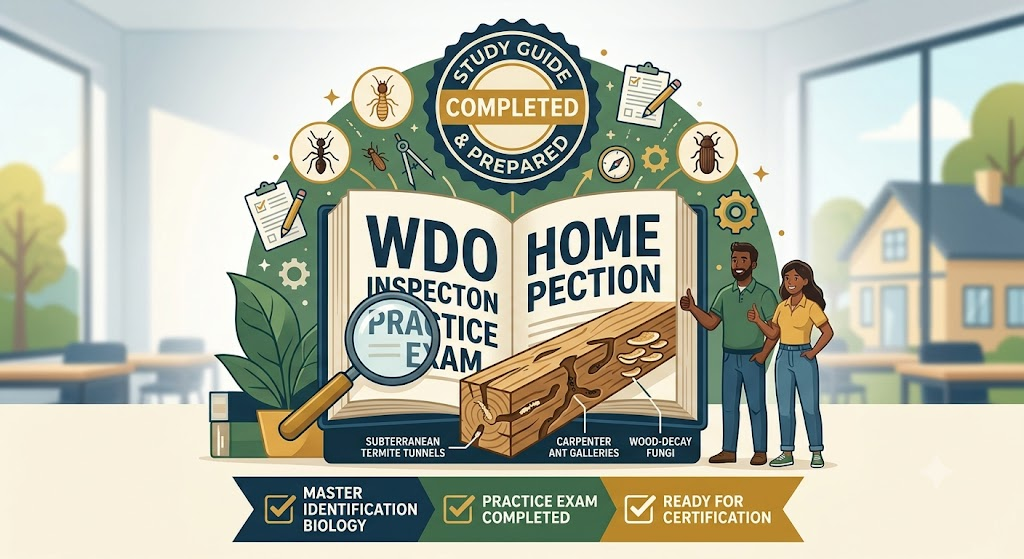 Wood Destroying Organism (WDO) Home Inspection Practice Exam Banner