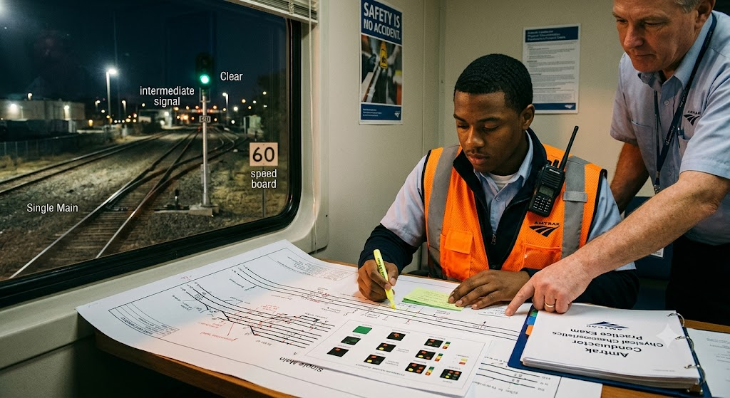 Amtrak Conductor Certification Physical Characteristics Practice Exam Banner