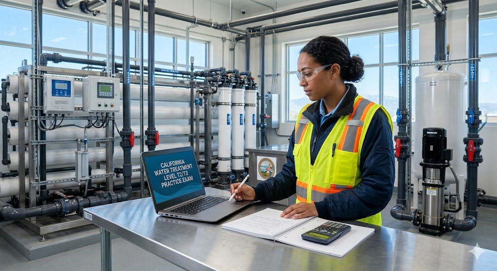 California Water Treatment Level T2 and T3 Practice Test Banner