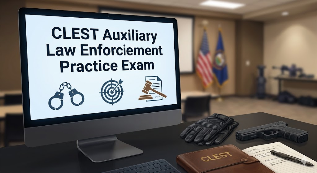CLEST Auxiliary Law Enforcement Officer Basic Training Course Practice Test Banner