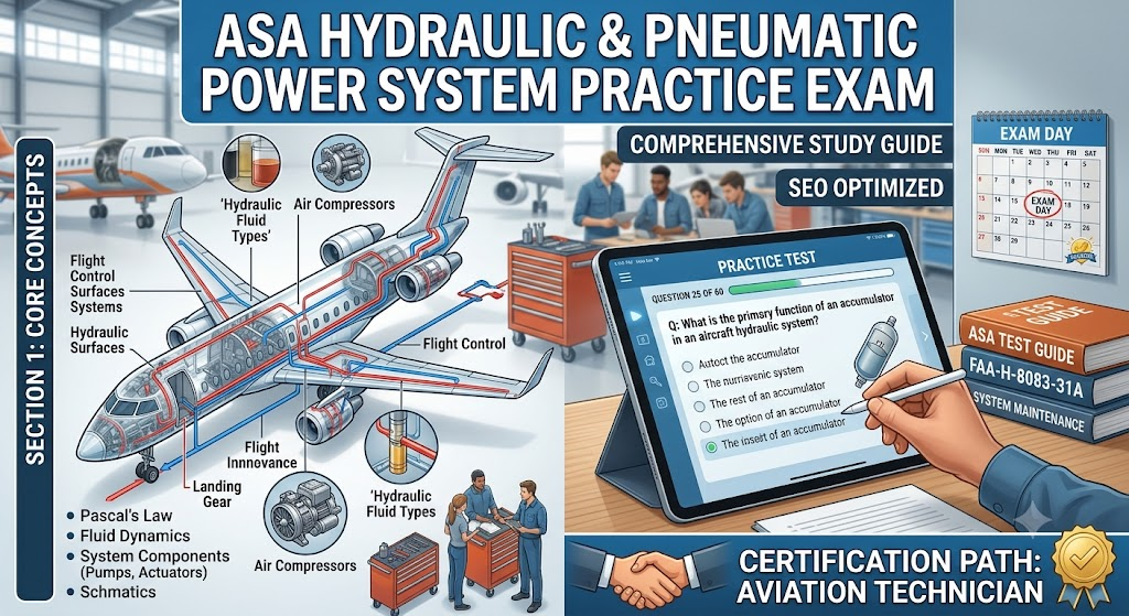 ASA Hydraulic and Pneumatic Power System Practice Test Banner