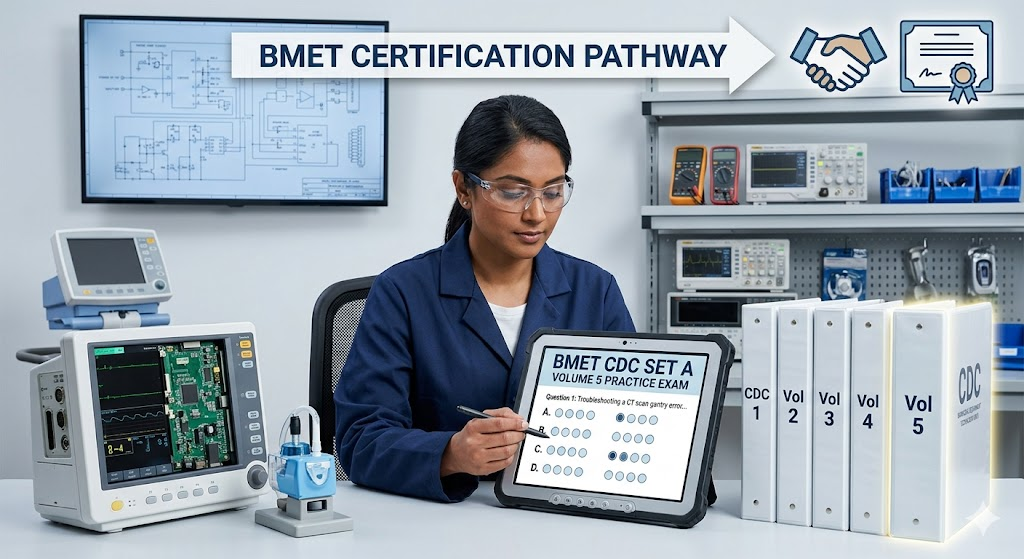 Biomedical Equipment Technician (BMET) CDC Set A Volume 5 Practice Exam Banner