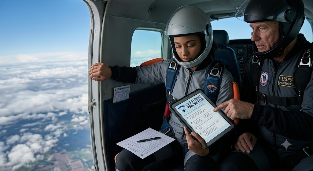 United States Parachute Association (USPA) A License Practice Exam. Banner