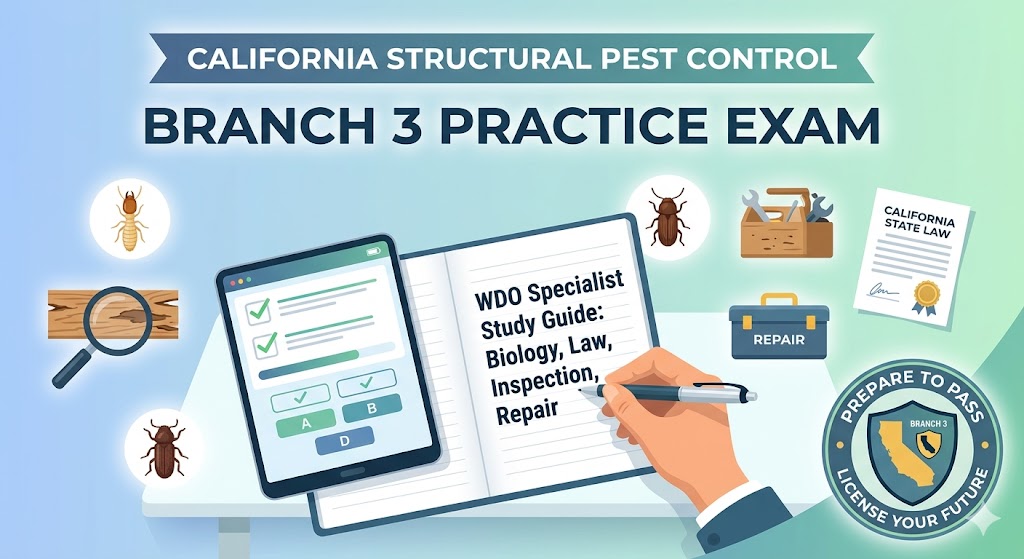 California Structural Pest Control License – Branch 3 (General Pest) Practice Exam Banner