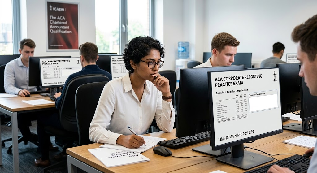 ACA Corporate Reporting Practice Exam Banner