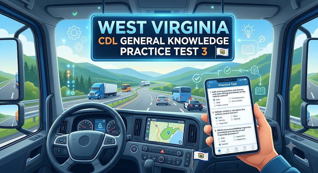 West Virginia CDL General Knowledge Practice Test 3 Banner