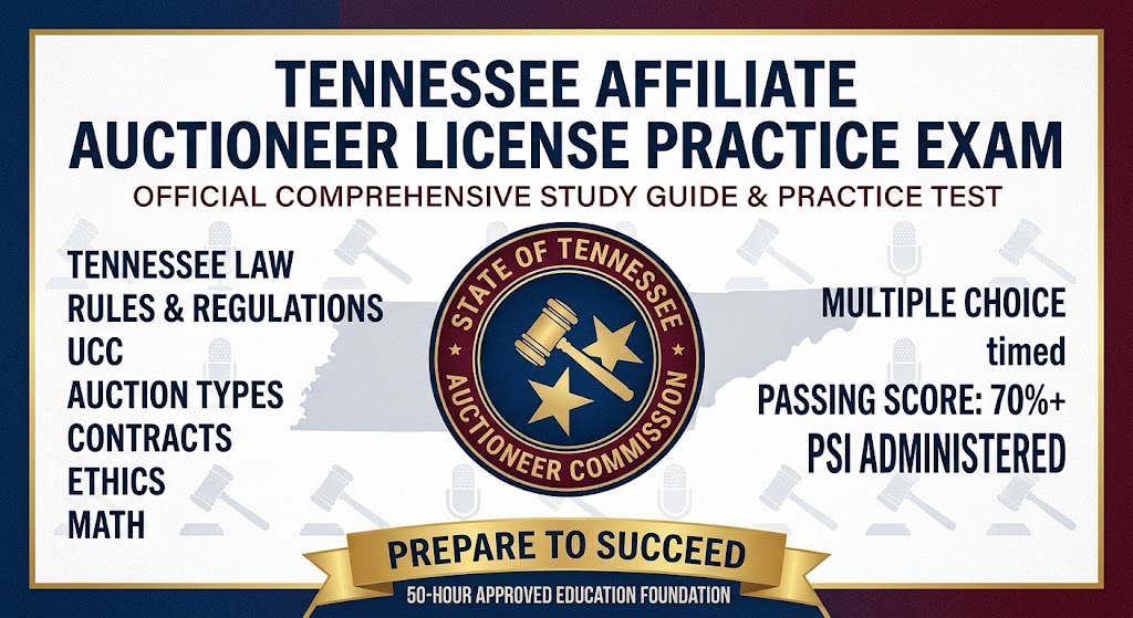 Affiliate Auctioneer License Practice Test Banner