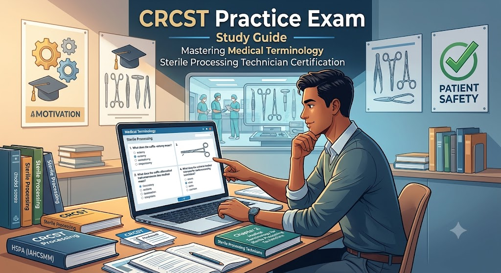IAHCSMM CRCST Practice Test Chapter 2 Medical Terminology for Sterile Processing Technicians Banner